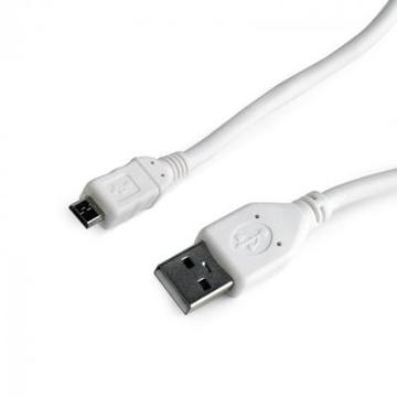 Адаптер и переходник USB 2.0 AM to Micro 5P 0.1m Cablexpert (CCP-mUSB2-AMBM-W-0.1M)