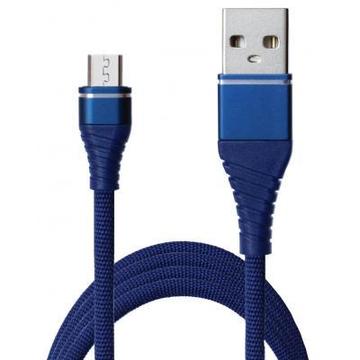 Кабель синхронизации Grand-X USB-microUSB Cu 2.1A 1.2м Blue (NM012BL)