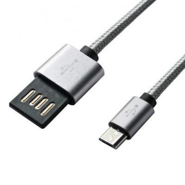 Кабель синхронизации Grand-X USB-microUSB 1м Grey/Black (FM02)