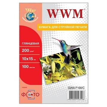 Фотобумага WWM 10x15 (G200.F100 / G200.F100/C)
