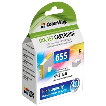 Струйный картридж ColorWay HP №655 Yellow (CZ112AE) DJ 4615/4625/3525/5525 (CW-H655Y)