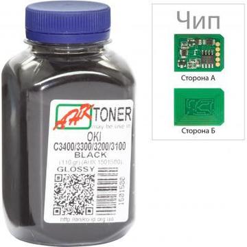 Картридж OKI C3400/3300, 110г Black+chip AHK (1502693)