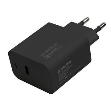 Зарядний пристрій ColorWay Power Delivery Port USB Type-C (20W) black (CW-CHS023PD-BK)