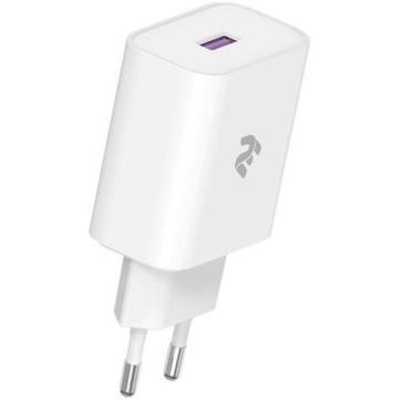 Зарядний пристрій 2E USB Wall Charger QC3.0 DC5V/3A, Max 18W, white (2E-WC1USB18W-W)