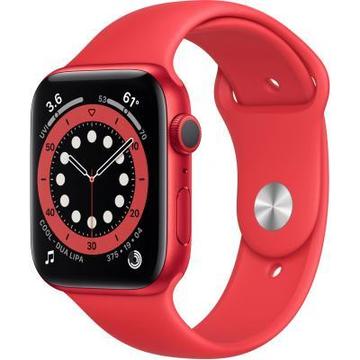 Смарт-часы Apple Watch 6 GPS 44mm Product Red Aluminium Case with Red Sport Band (M00M3UL/A)