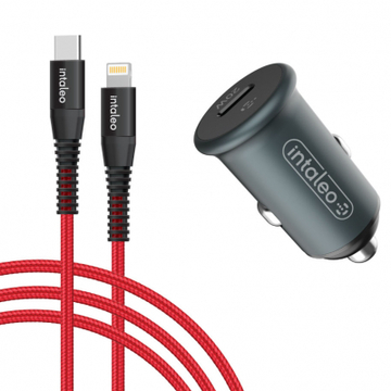 Зарядное устройство Intaleo CCGQPD120L (USB 3A) Grey (1283126509964) + Lightning