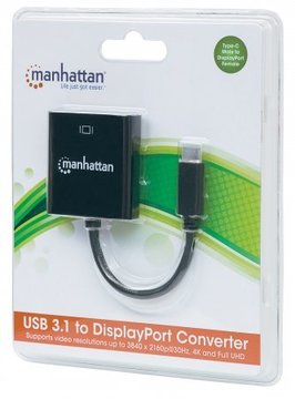 Адаптер и переходник USB3.1 Type-C --> DisplayPort (F), Manhattan