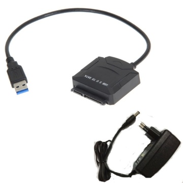 Адаптер и переходник USB 3.0 --> SATA III (F) 2.5"/3.5" 7+15pin с БП