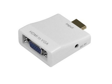 Адаптер и переходник HDMI M -> VGA F (с аудио интерфейсом) White RTL