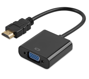 Адаптер и переходник HDMI M – VGA F Black (без звука) OEM