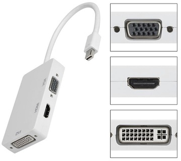 USB Хаб mini DisplayPort M --> HDMI/VGA/DVI (24+5), FHD 1080p