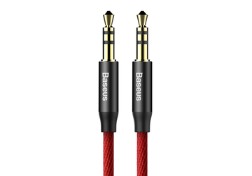 Кабель синхронізації Jack 3.5mm Baseus Yiven Audio Cable M30 M/M 1m Red+Black