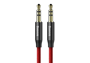 Кабель синхронізації Jack 3.5mm Baseus Yiven Audio Cable M30 M/M 1.5m Red+Black