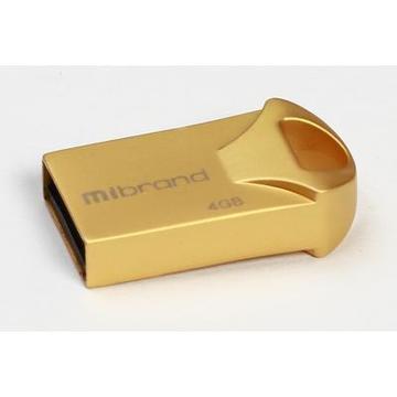 Флеш пам'ять USB Mibrand 4GB Hawk Gold USB 2.0 (MI2.0/HA4M1G)