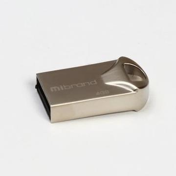 Флеш пам'ять USB Mibrand 4GB Hawk Silver USB 2.0 (MI2.0/HA4M1S)