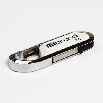 Флеш память USB Mibrand 8GB Aligator White USB 2.0 (MI2.0/AL8U7W)