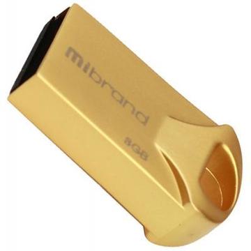 Флеш память USB Mibrand 8GB Hawk Gold USB 2.0 (MI2.0/HA8M1G)