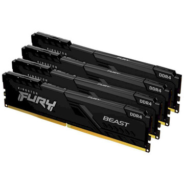 Оперативна пам'ять Kingston DDR4 2666 32GB KIT (8GBx4) Kingston FURY Beast Black (KF426C16BBK4/32)