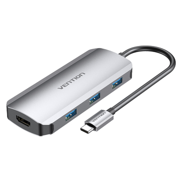 USB Хаб Vention USB3.1 Type-C/HDMI/USB 3.0x3/PD 100W Hub 5-in-1
