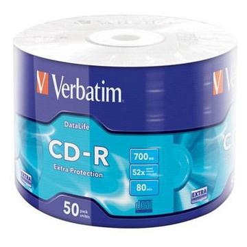 Привод CD DVD Verbatim CD-R 700Mb 52x Wrap-box Extra (43787)