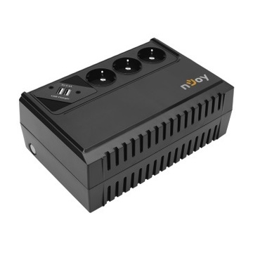 Блок безперебійного живлення NJOY Renton 650 (UPLI-LI065RE-CG01B) Lin.int. AVR 3 x евро USB  пластик