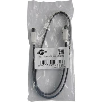 Внутрішній кабель та шлейф Atcom (17126) SATA-DATA 3.0 50 см Black