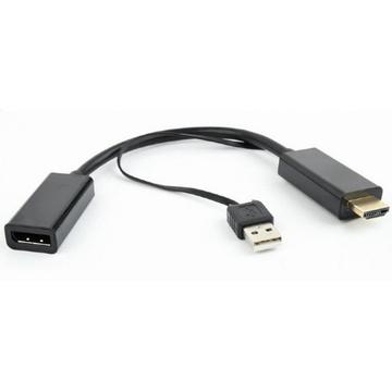 Адаптер и переходник Cablexpert (DSC-HDMI-DP) HDMI - DisplayPort - USB 0.15м Black