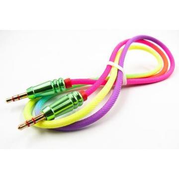 Кабель Dengos mini-Jack 3.5 mm(M)-mini-Jack 3.5 mm(M) 1м Rainbow (AUDIO-NTK-RAINBOW)