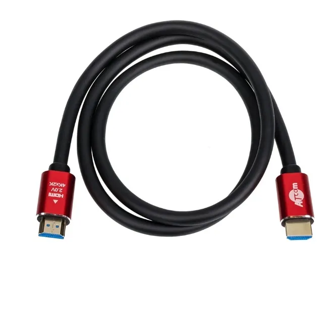 Кабель Atcom (24942) HDMI-HDMI ver 2.0 4K 2м Red/Gold