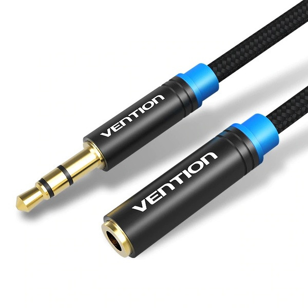 Кабель  Vention Audio 3.5 mm M - 3.5 mm F 0.5 m Black (VAB-B06-B050-M)