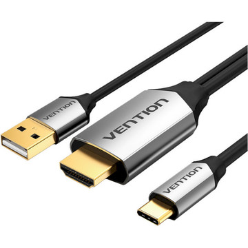 Кабель Vention HDMI - USB+USB-C 1.5 m Black (CGTBG)