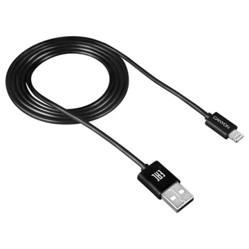 Кабель USB Canyon USB - Lightning 1м Black (CNE-CFI1B)