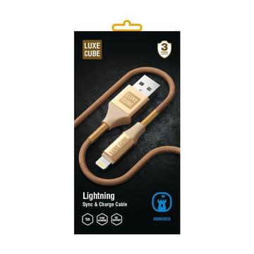 Кабель USB Luxe Cube Armored USB-Lightning 1м золотой (8886668670012)