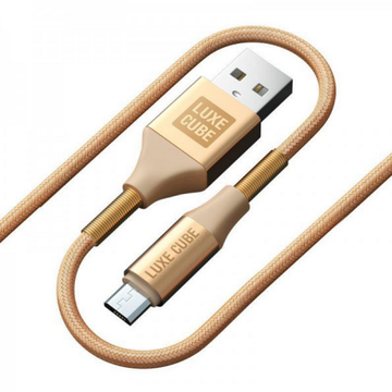 Кабель USB Luxe Cube Armored USB-microUSB 1м золотой (8886669689204)