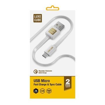 Кабель USB Luxe Cube Flat USB-microUSB 1м White (2231252967010)
