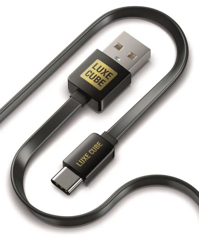 Кабель USB Luxe Cube Flat USB-USB Type C 1м Black (8886668688895)