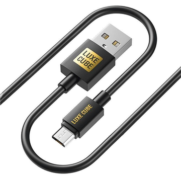 Кабель USB Luxe Cube USB-microUSB 3А 1м Black (7775557575266)