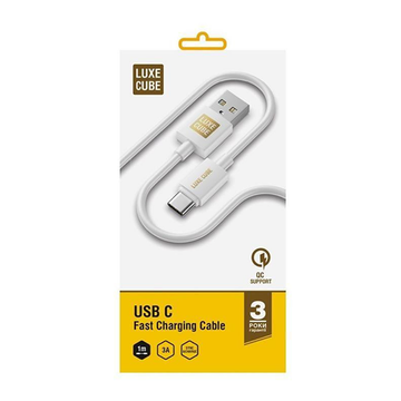 Кабель USB Luxe Cube USB-USB Type C 3А 1м White (8889998698469)