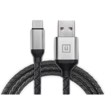 Кабель USB REAL-EL Premium Leather USB-USB Type C 1m Black UAH (4743304104802)
