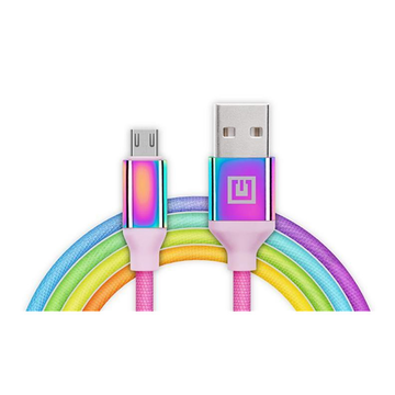 Кабель USB REAL-EL Premium Rainbow USB-microUSB 1m Black UAH (4743304104727)