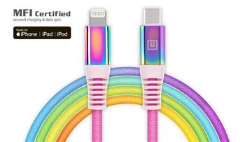 Кабель USB REAL-EL Rainbow USB Type-C-Lightning 1m White UAH (4743304104710)