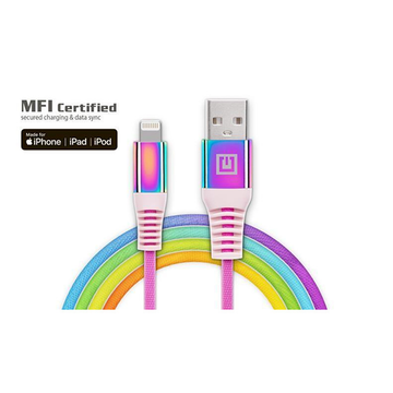 Кабель USB REAL-EL Rainbow USB-Lightning 1m White UAH (4743304104703)