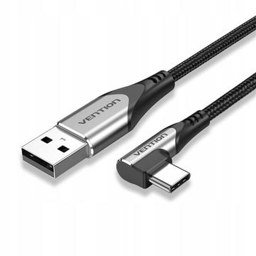 Кабель USB Vention USB Type-C - USB прямой угол 1m Black (COKBH)