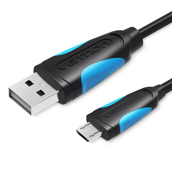 Кабель USB Vention USB-A 2.0 - microUSB B 1 m Black (VAS-A04-B100-N)