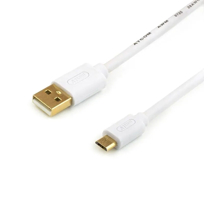 Кабель USB Atcom (16122) USB 2.0 AM/microUSB 1.8м White