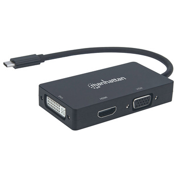 USB Хаб Intracom USB3.1 Type-C/ HDMI/DVI-I/VGA Black