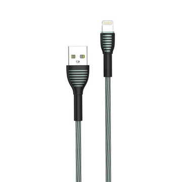Кабель синхронізації ColorWay USB-Lightning braided cloth 3А 1м Gray (CW-CBUL041-GR)