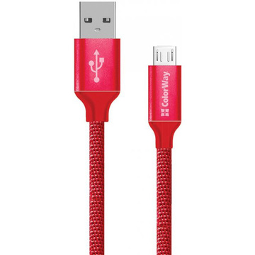 Кабель USB Colorway MicroUSB 2.1A 1м red