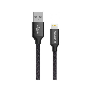 Кабель USB Colorway USB - Apple Lightning 2.1А 1м black