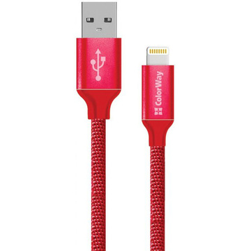 Кабель USB Colorway USB - Apple Lightning 2.1А 1м red